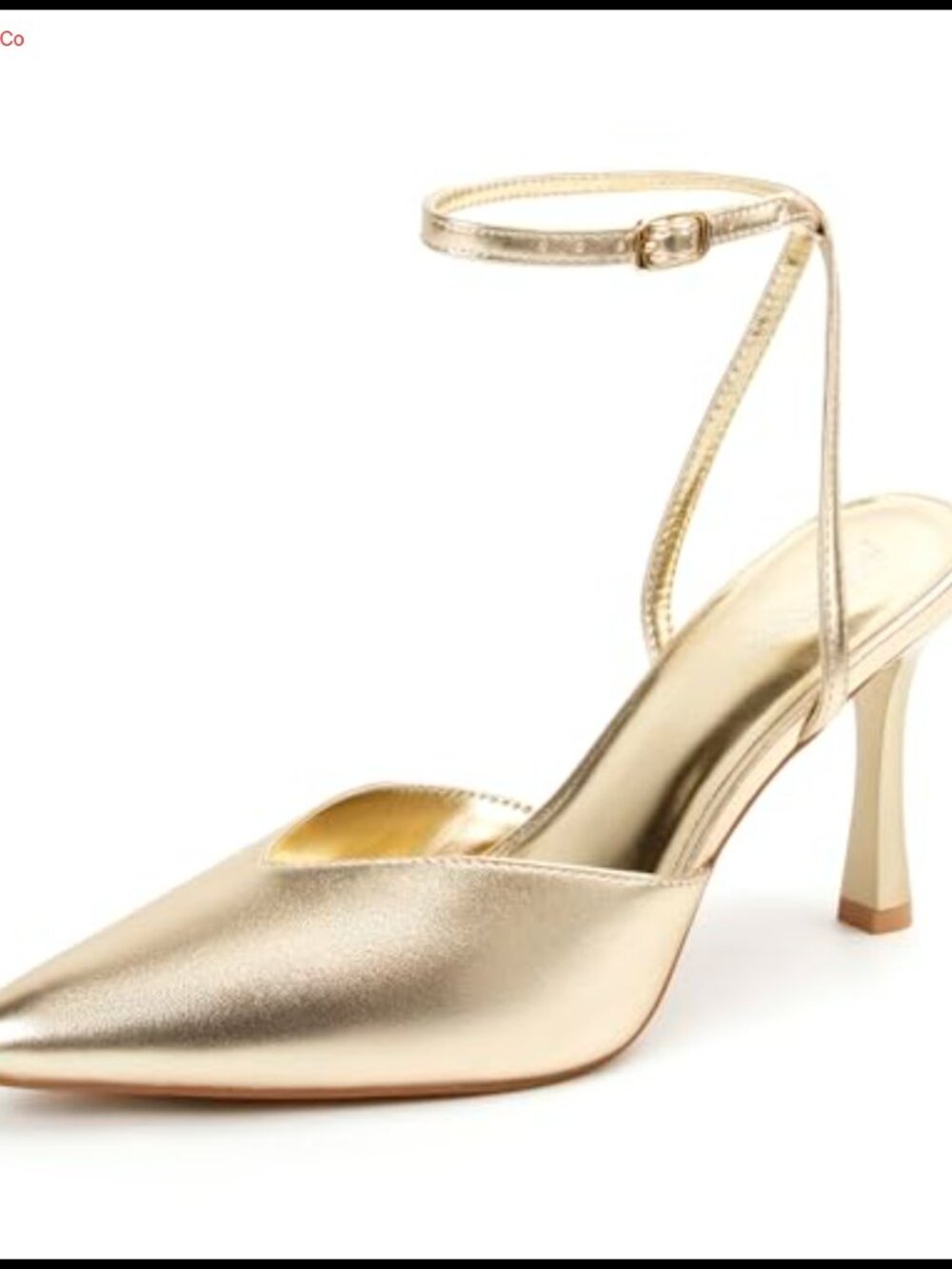Miorap Women's Kitten Slingback Heels Faux Leather Pointed Toe Ankle Strap Pumps